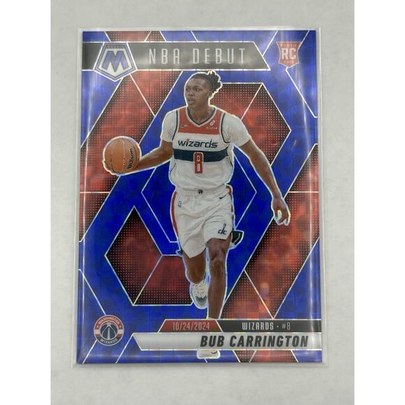 2024-25 Panini Mosaic - NBA Debut Bub Carrington #259 Blue Mosaic Prizm /199 - Picture 1 of 2